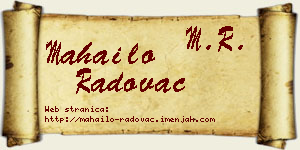 Mahailo Radovac vizit kartica